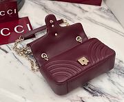 Colestore  Gucci GG Marmont Small Shoulder Bag in Rosso Ancora Red Leather 22 × 12.5 × 6 cm - 4