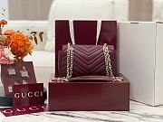 Colestore  Gucci GG Marmont Small Shoulder Bag in Rosso Ancora Red Leather 22 × 12.5 × 6 cm - 3