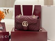 Colestore  Gucci GG Marmont Small Shoulder Bag in Rosso Ancora Red Leather 22 × 12.5 × 6 cm - 2