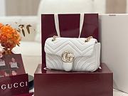 Colestore  Gucci GG Marmont Small Shoulder Bag in White Leather 22 × 12.5 × 6 cm - 6