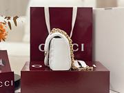 Colestore  Gucci GG Marmont Small Shoulder Bag in White Leather 22 × 12.5 × 6 cm - 5