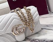 Colestore  Gucci GG Marmont Small Shoulder Bag in White Leather 22 × 12.5 × 6 cm - 3