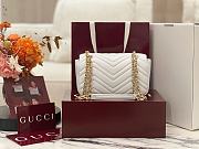 Colestore  Gucci GG Marmont Small Shoulder Bag in White Leather 22 × 12.5 × 6 cm - 2