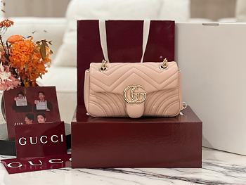 Colestore  Gucci GG Marmont Small Shoulder Bag in Pink Beige Leather 22 × 12.5 × 6 cm
