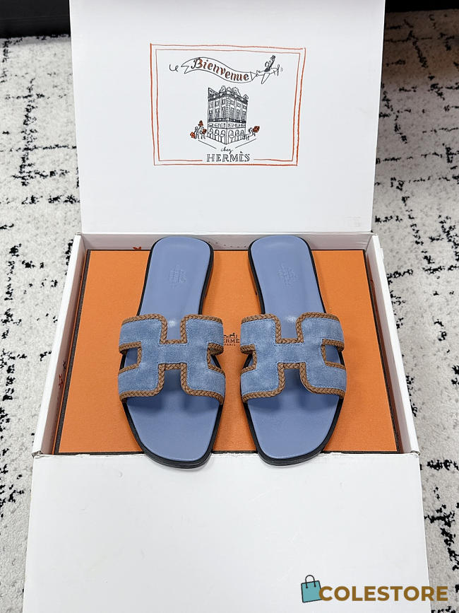 Colestore Hermes Oran Sandal Bleu Jean / Naturel - 1