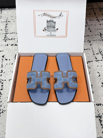 Colestore Hermes Oran Sandal Bleu Jean / Naturel