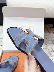 Colestore Hermes Oran Sandal Bleu Jean / Naturel - 6