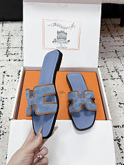 Colestore Hermes Oran Sandal Bleu Jean / Naturel - 5