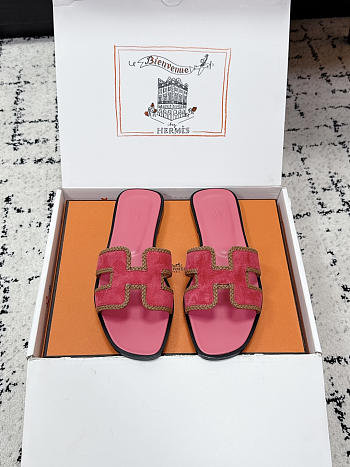 Colestore Hermes Oran Sandal Rose Porcelaine / Naturel