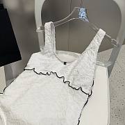 Colestore Chanel CC Logo Textured One‑Piece Swimsuit White - 6
