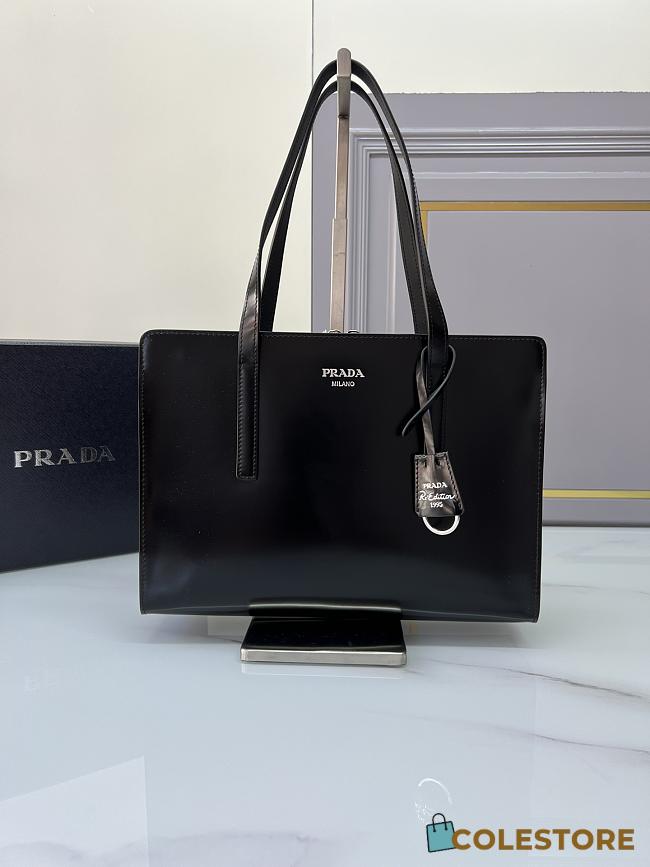 Colestore Prada Re-Edition 1995 brushed-leather medium handbag Black 1BA350 30x22x9 cm - 1