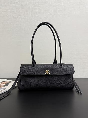 Colestore Chanel SMALL SHOPPING BAG   Grained Calfskin & Gold-Tone Metal Black  15 x 30.5 x 11.5cm