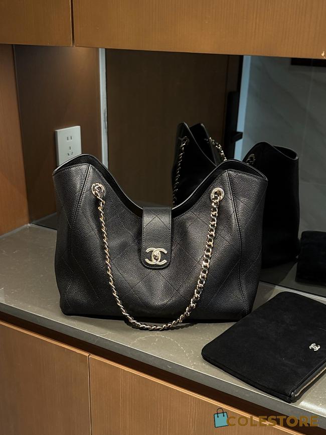 Colestore Chanel SHOPPING BAG Grained Calfskin & Gold-Tone Metal  Black 25x32x12cm - 1