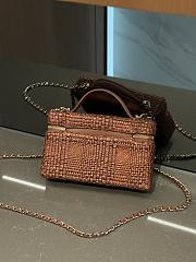 Colestore Chanel Classic Vanity with Chain Braided Raffia & Gold-Tone Metal Brown 17 x 19.5 x 5cm - 5
