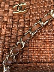 Colestore Chanel Classic Vanity with Chain Braided Raffia & Gold-Tone Metal Brown 17 x 19.5 x 5cm - 4