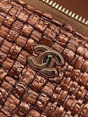 Colestore Chanel Classic Vanity with Chain Braided Raffia & Gold-Tone Metal Brown 17 x 19.5 x 5cm - 2