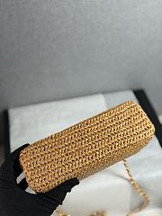 Colestore Chanel Mini Shopping Bag Braided Raffia & Gold-Tone Metal  Dark Beige  13 x 19 x 7cm - 6
