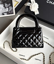 Colestore Chanel Mini Shopping Bag   High-Shine Calfskin & Gold Metal  Black 13 x 19 x 7cm - 3