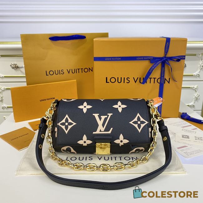Colestore Louis Vuitton Favorite Bicolor Monogram Empreinte Leather Black/Beige 24x14x9cm - 1