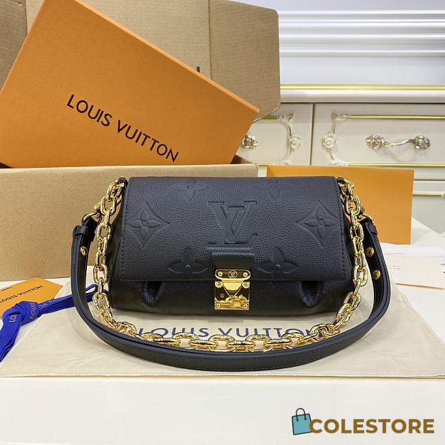 Colestore  Louis Vuitton Favorite Monogram Empreinte Leather Black 24x14x9cm - 1