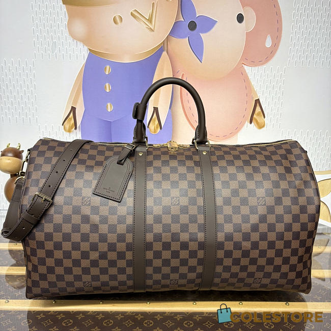 Colestore Louis Vuitton Keepall Bandoulière 55 Damier Ebene Canvas 55 x 31 x 26 cm - 1