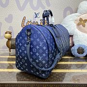 Colestore Louis Vuitton Keepall Bandoulière 50 Damier Azur Blue 50x29x23cm - 6
