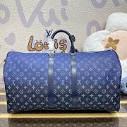Colestore Louis Vuitton Keepall Bandoulière 50 Damier Azur Blue 50x29x23cm - 5