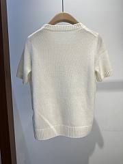 Colestore  Dior Short-Sleeved Embroidered Sweater Multicolor Daisy Garden Cashmere Knit - 3