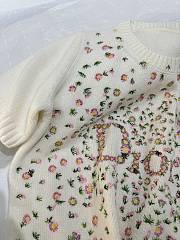 Colestore  Dior Short-Sleeved Embroidered Sweater Multicolor Daisy Garden Cashmere Knit - 4