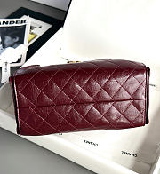 Colestore Chanel 25 Small Handbag   Glossy calfskin with wrinkled effect & gold-plated metal  Burgundy  30 x 26 x 14cm - 4