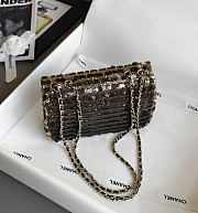 Colestore Chanel Evening Party bag Sequins, Artificial Pearls & Gold-colored Metal Black & Gold 21x14x8cm - 6