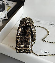 Colestore Chanel Evening Party bag Sequins, Artificial Pearls & Gold-colored Metal Black & Gold 21x14x8cm - 3