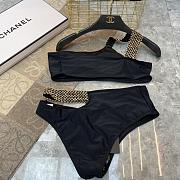 Colestore Versace  One Shoulder Bikini Set with High Waisted Cut Out Bottoms - 5