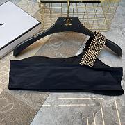 Colestore Versace  One Shoulder Bikini Set with High Waisted Cut Out Bottoms - 6