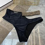 Colestore Versace  One Shoulder Bikini Set with High Waisted Cut Out Bottoms - 3