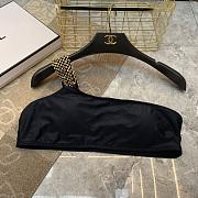 Colestore Versace  One Shoulder Bikini Set with High Waisted Cut Out Bottoms - 2