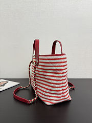 Colestore Chanel Deauville Tote Bag In Red 46x25x13cm - 6