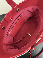 Colestore Chanel Deauville Tote Bag In Red 46x25x13cm - 4