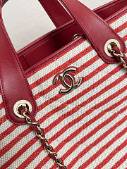 Colestore Chanel Deauville Tote Bag In Red 46x25x13cm - 2