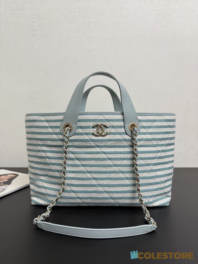 Colestore Chanel Deauville Tote Bag In Baby Blue 46x25x13cm - 1