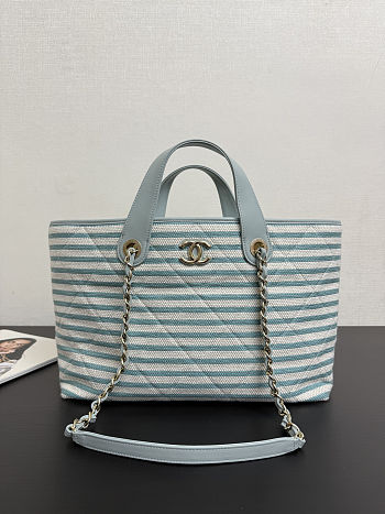 Colestore Chanel Deauville Tote Bag In Baby Blue 46x25x13cm