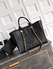 Colestore Chanel Large Shopping Bag   Canvas & Gold-colored Metal  Black  30 x 50 x 22cm - 1