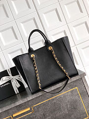 Colestore Chanel Large Shopping Bag   Canvas & Gold-colored Metal  Black  30 x 50 x 22cm - 4