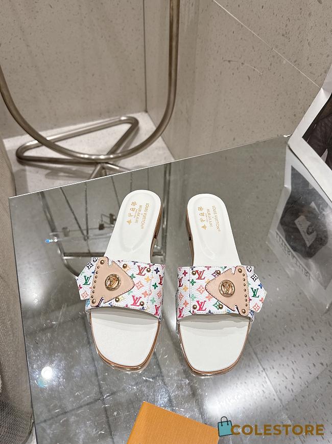 Colestore  Louis Vuitton LV x TM LV Frame Flat Mule White - 1