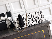 Colestore Chanel Cow Print CC Tote Bag 32×32×11cm - 4