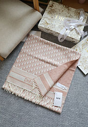 Colestore Dior Oblique Scarf Rose des Vents Pink Cashmere Blend and Metallic Thread - 1