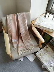 Colestore Dior Oblique Scarf Rose des Vents Pink Cashmere Blend and Metallic Thread - 5