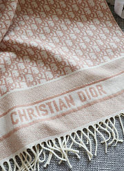 Colestore Dior Oblique Scarf Rose des Vents Pink Cashmere Blend and Metallic Thread - 2