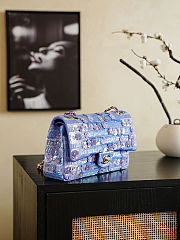 Colestore Chanel Classic Flap Bag  Sequined Tweed and  Gold-Plated Metal Blue, Purple 25.5x15.5x6.5cm - 4