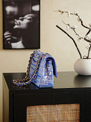 Colestore Chanel Classic Flap Bag  Sequined Tweed and  Gold-Plated Metal Blue, Purple 25.5x15.5x6.5cm - 3